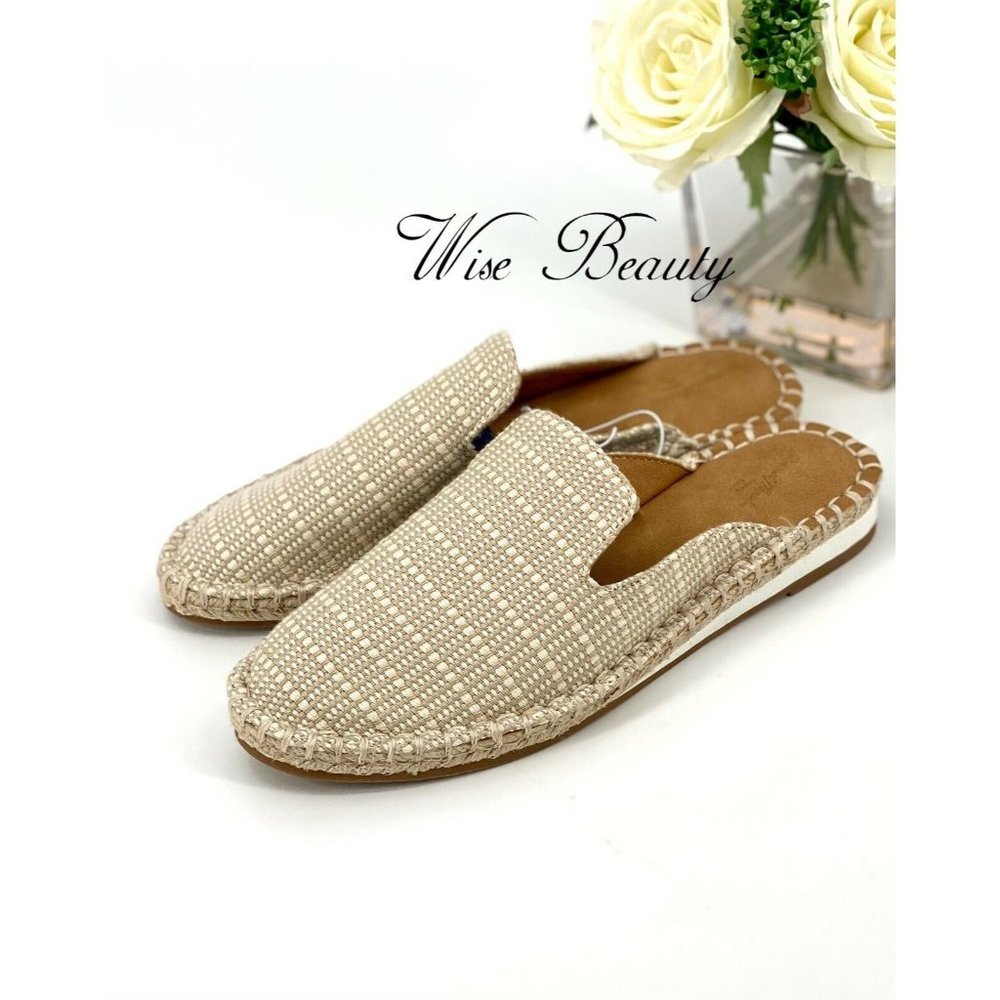 NEW Women’s Mae Espadrille Mule Flats Size 6 Casual Shoe Beige Universal Thread